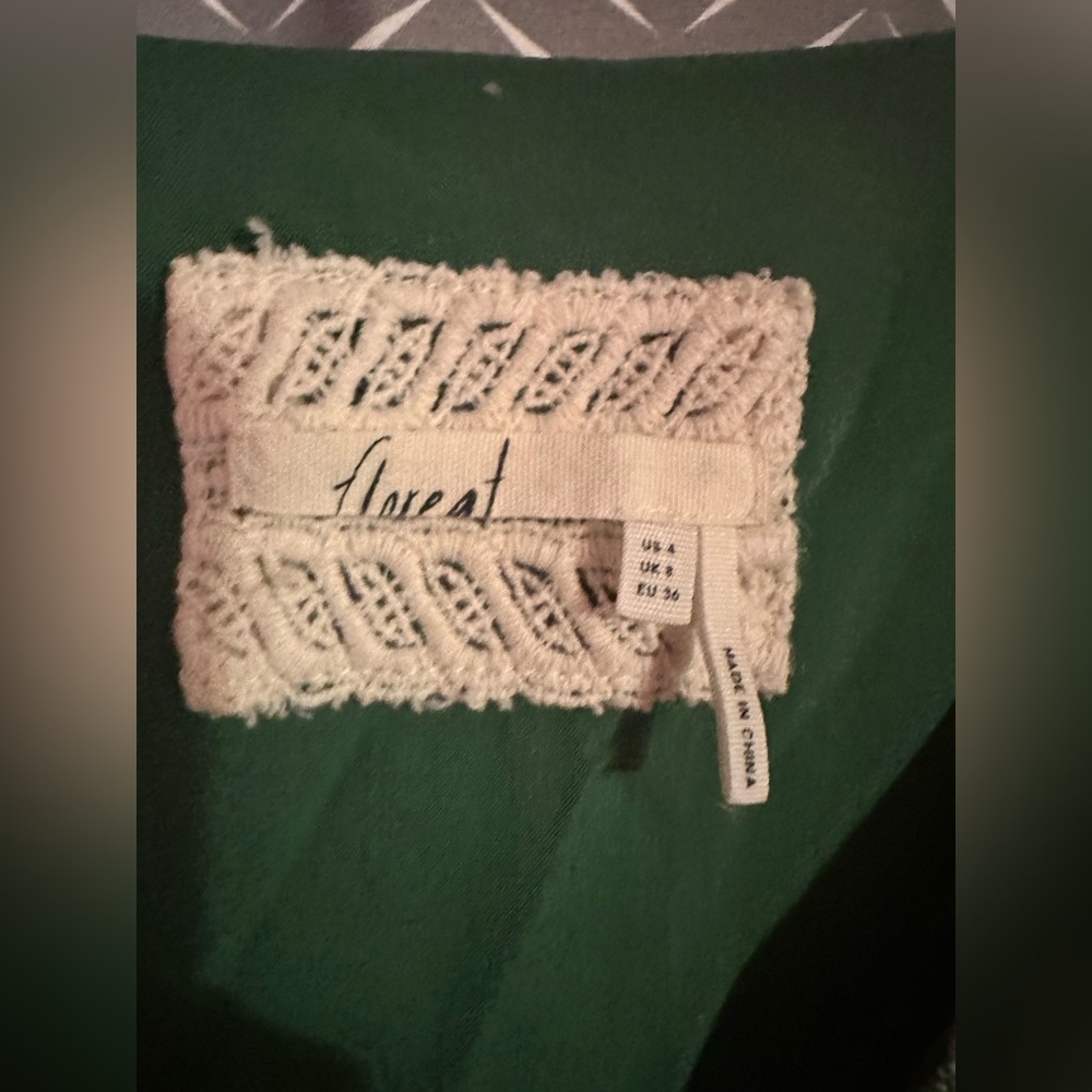 Anthropologie Green and Beige Mini Dress - Picture 7 of 8